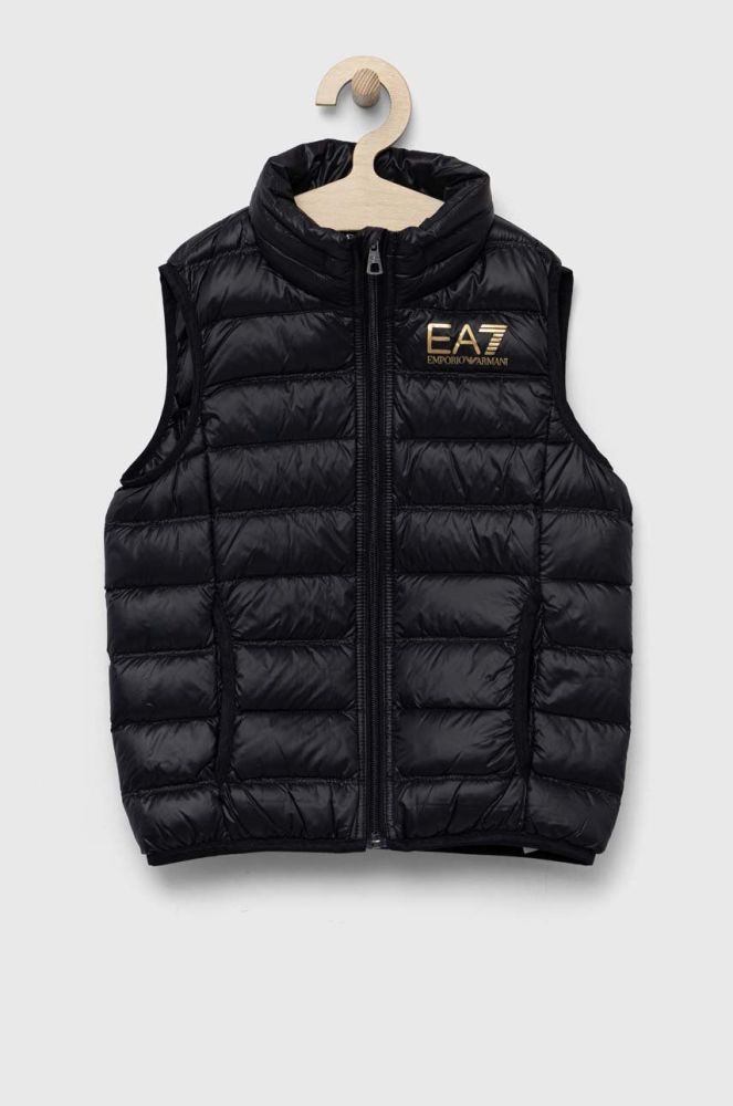 Пухова дитяча безрукавка EA7 Emporio Armani колір чорний (3305600)