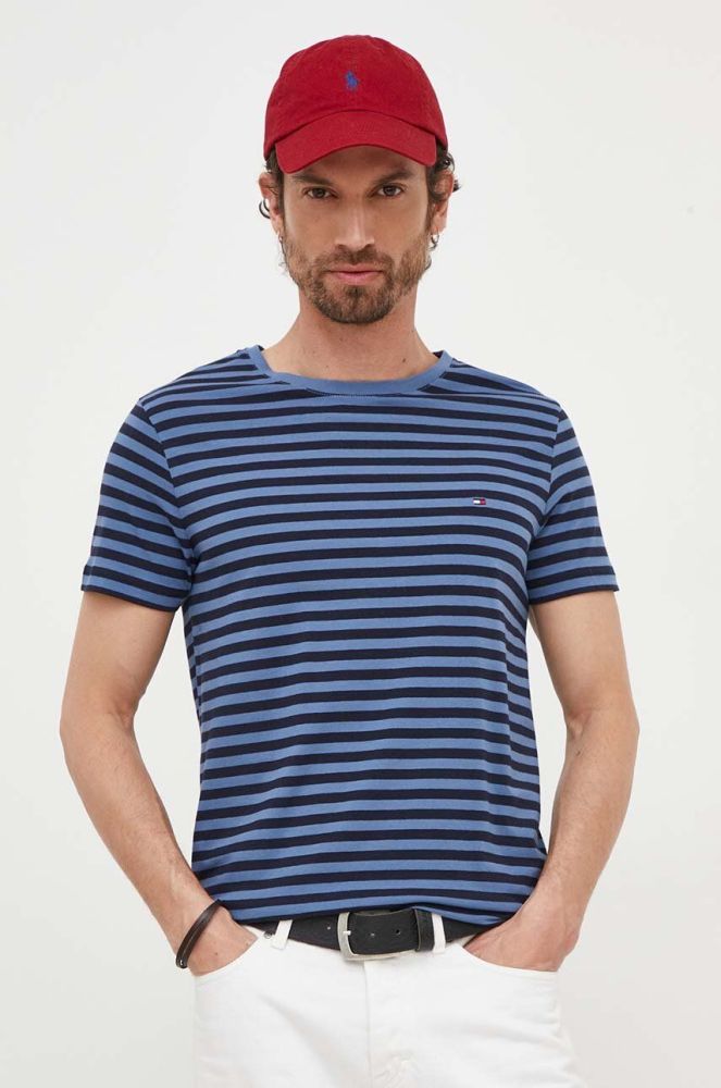Футболка Tommy Hilfiger чоловічий колір синій однотонний (3287819)