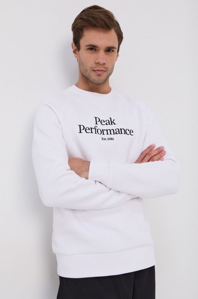 Кофта Peak Performance чоловіча колір білий меланж