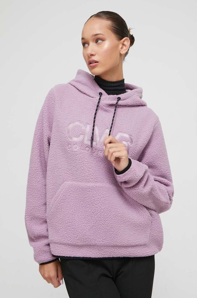 Кофта Colourwear жіноча колір рожевий з капюшоном однотонна