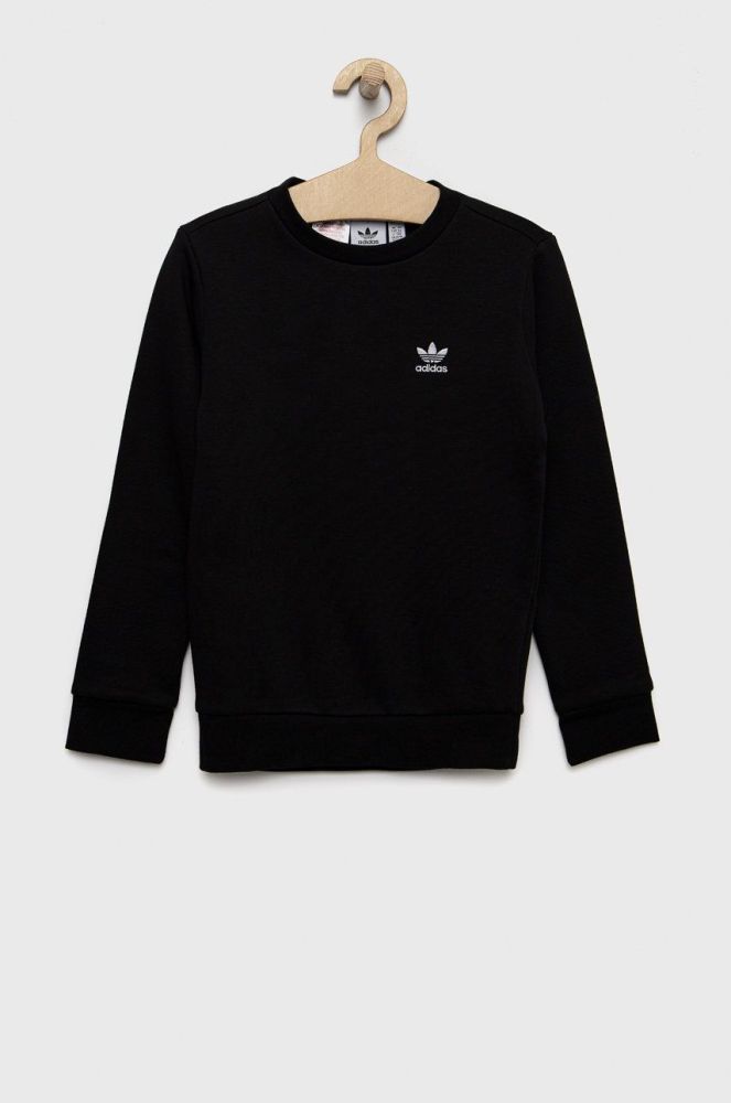 Дитяча бавовняна кофта adidas Originals колір чорний однотонна