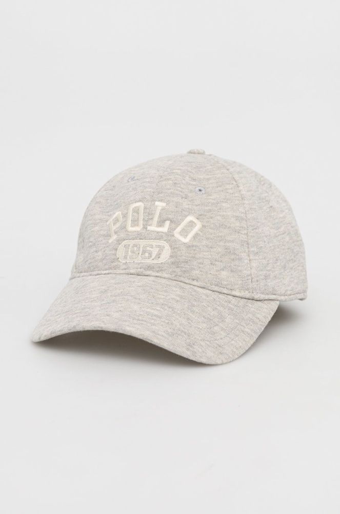 Кепка Polo Ralph Lauren колір сірий з аплікацією