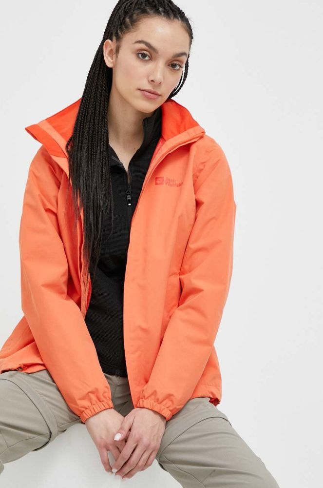 Куртка outdoor Jack Wolfskin Stormy Point колір помаранчевий