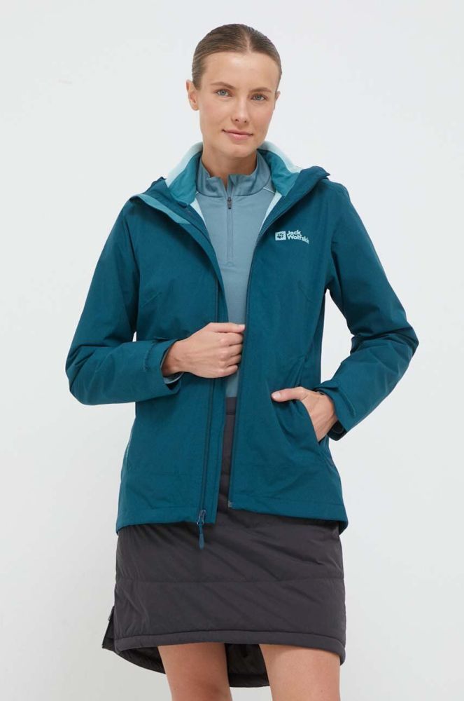 Куртка outdoor Jack Wolfskin Moonrise 3in1 колір зелений