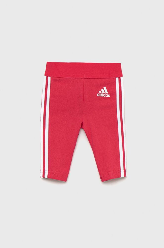 Легінси для немовлят adidas колір рожевий з аплікацією