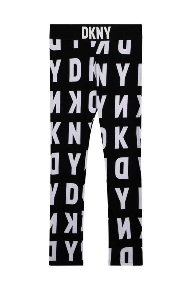 Дитячі легінси Dkny колір чорний візерунок (2613489)