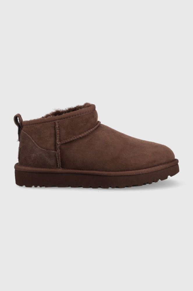 Шкіряні чоботи UGG W Classic Ultra Mini колір коричневий