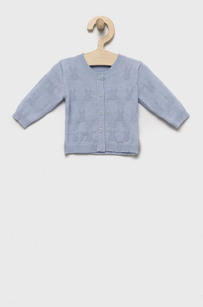 Дитячий кардиган United Colors of Benetton легкий колір блакитний