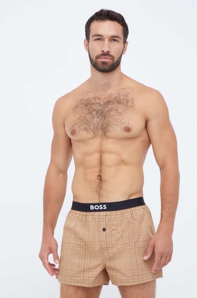 Бавовняні боксери BOSS 2-pack колір бежевий (3480395)