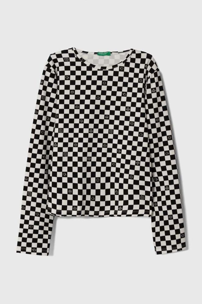 Дитячий лонгслів United Colors of Benetton колір чорний (3390758)