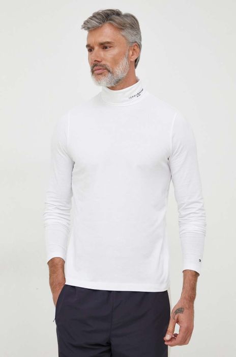 Лонгслів Tommy Hilfiger чоловічий колір білий з принтом