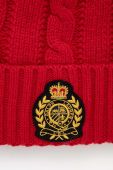 Шапка з домішкою вовни Lauren Ralph Lauren колір червоний з тонкого трикотажу