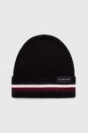 Шапка з домішкою вовни Tommy Hilfiger колір чорний (3441862)