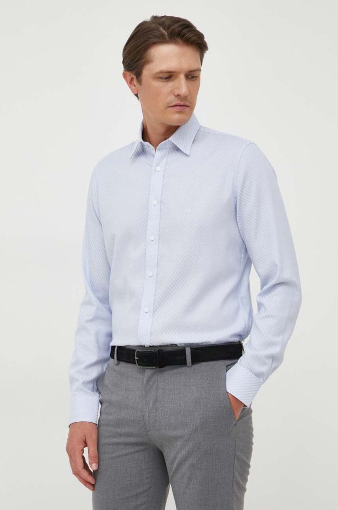 Сорочка Michael Kors чоловіча slim класичний комір колір блакитний (3533234)