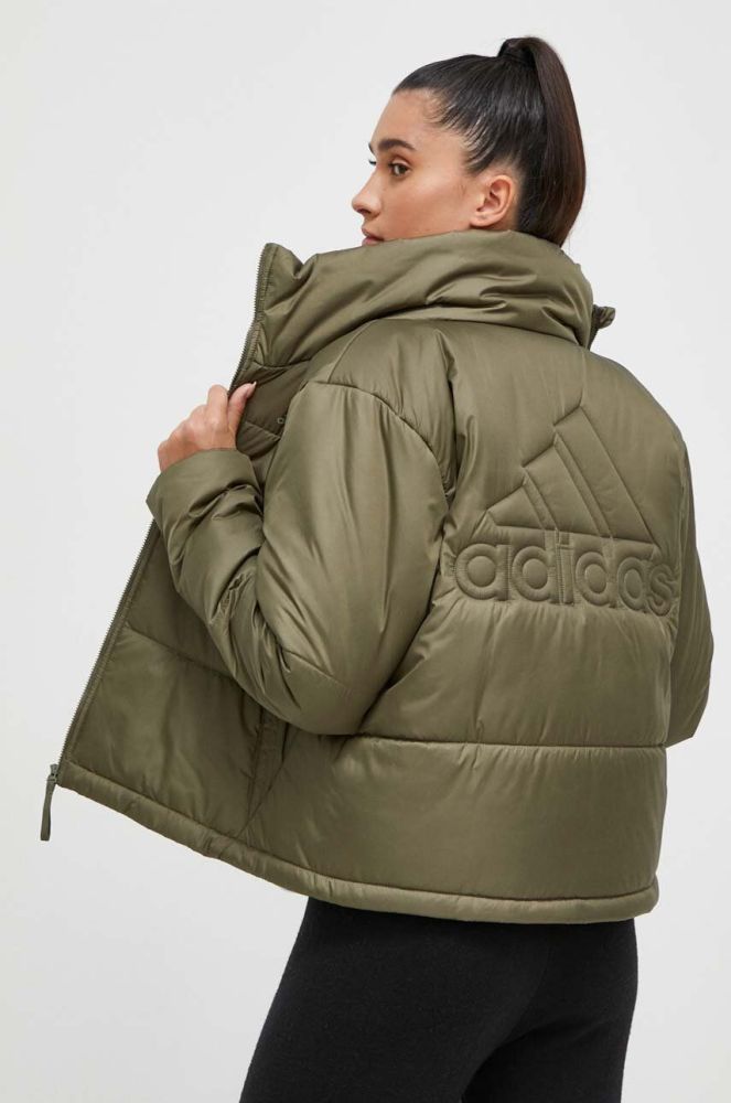 Куртка adidas жіноча колір зелений зимова