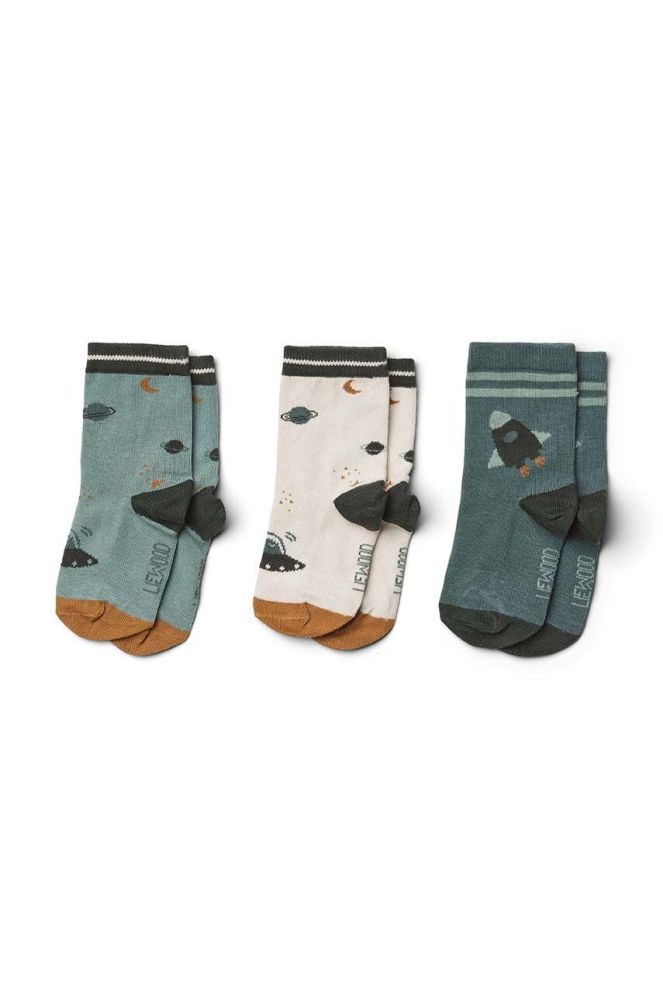 Дитячі шкарпетки Liewood 3-pack колір зелений