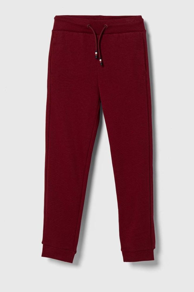 Дитячі спортивні штани Tommy Hilfiger колір бордовий однотонні (3360292)