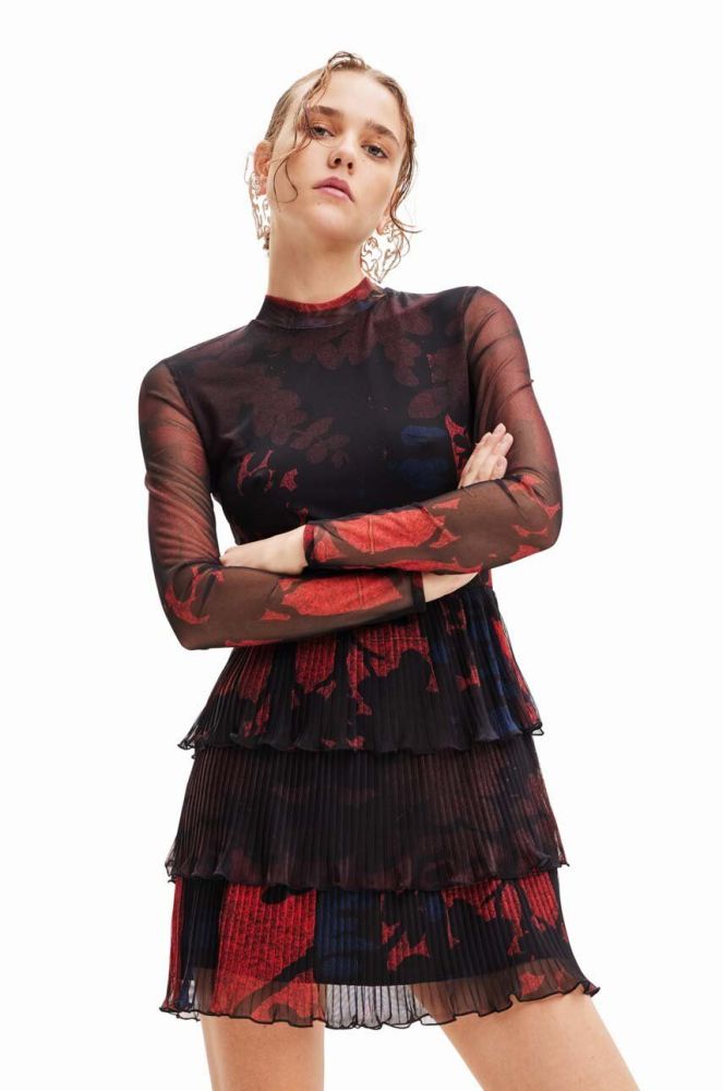 Сукня Desigual колір червоний mini розкльошена (3482716)