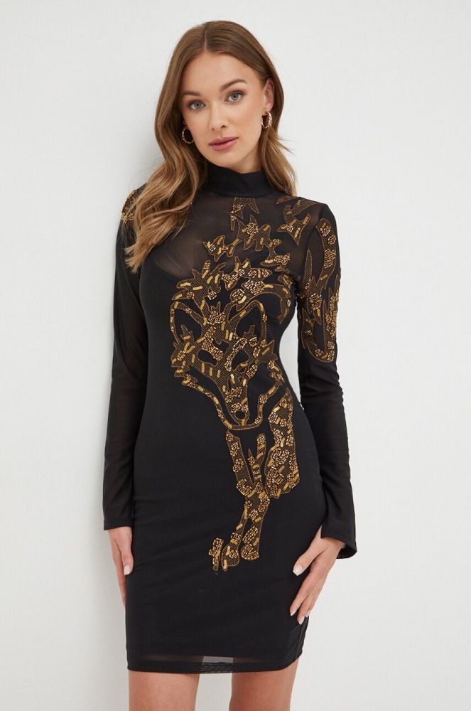Сукня Guess колір чорний mini облягаюча (3657608)