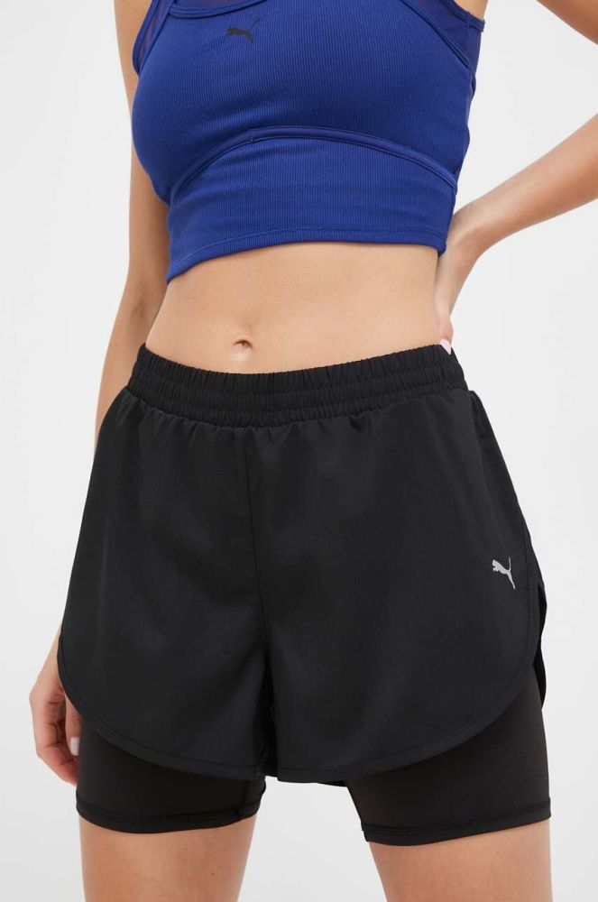 Шорти для бігу Puma Run Favourite колір чорний однотонні середня посадка