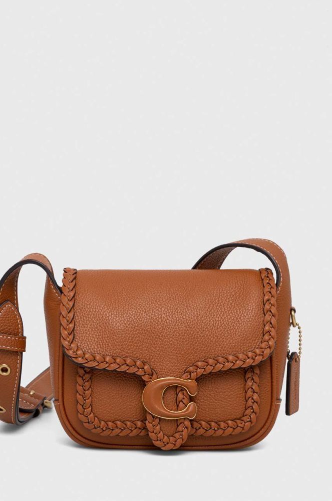 Шкіряна сумочка Coach Tabby Messenger 19 колір коричневий
