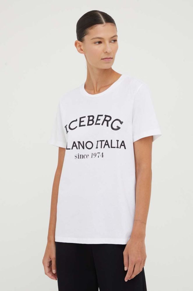 Бавовняна футболка Iceberg колір білий