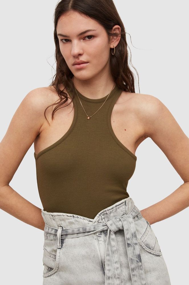 Боді AllSaints колір коричневий м'яка чашечка