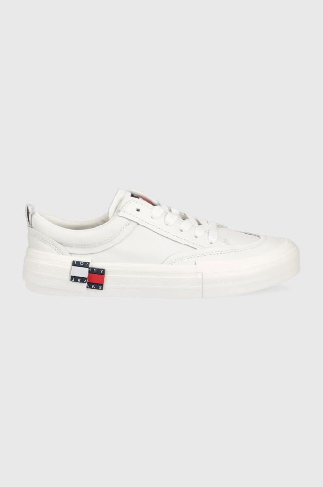 Шкіряні кеди Tommy Jeans чоловічі колір білий