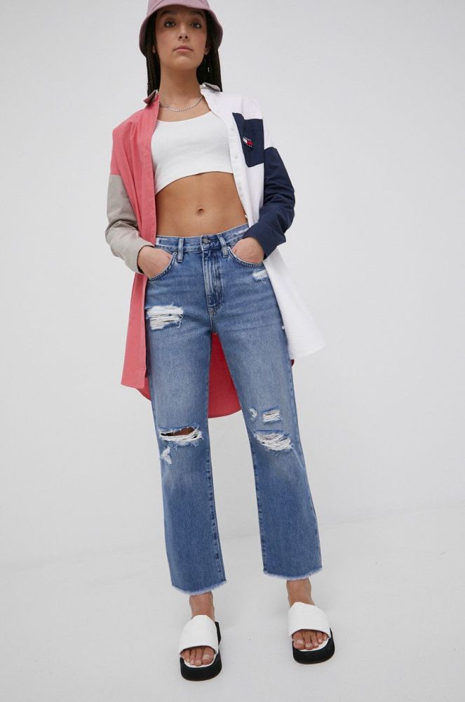 Джинси Superdry жіночі висока посадка колір блакитний (2219843)
