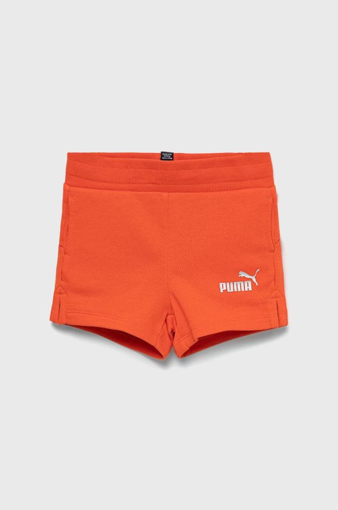 Дитячі шорти Puma 846963 колір помаранчевий з принтом регульована талія