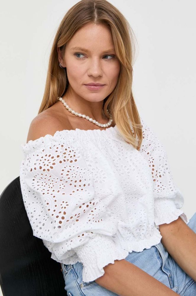 Бавовняна блузка Guess колір білий (3229857)