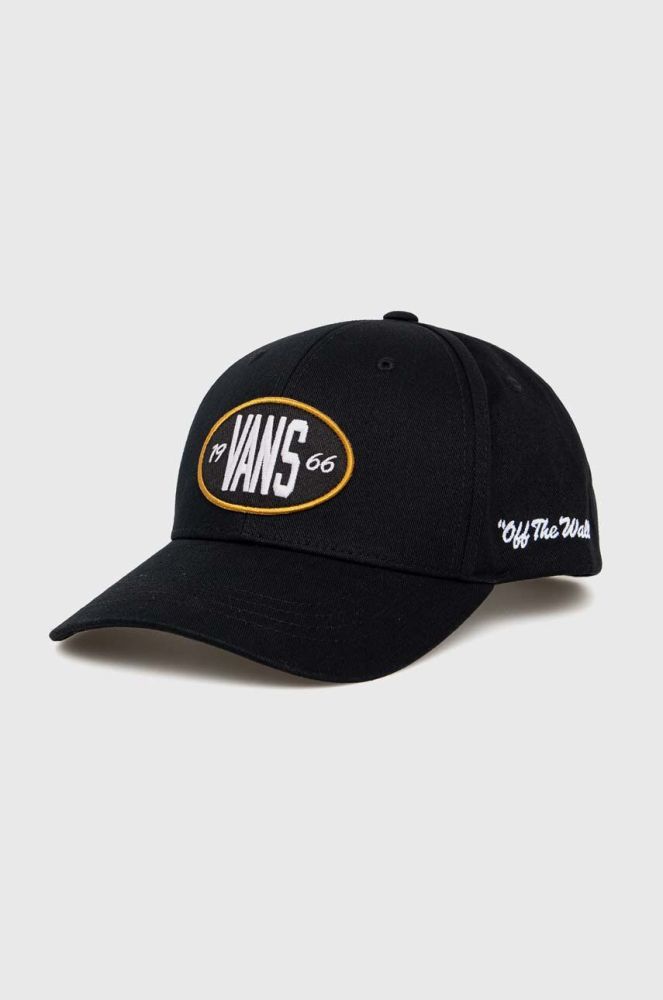 Бавовняна бейсболка Vans колір чорний з аплікацією (3057764)