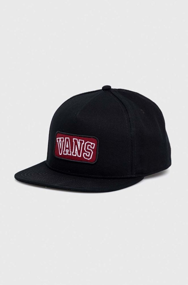 Бавовняна бейсболка Vans колір чорний з аплікацією (3184927)