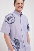 Бавовняна сорочка Tommy Hilfiger чоловіча relaxed комір button-down колір блакитний
