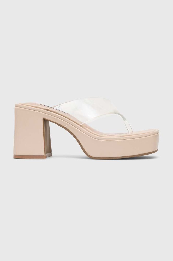 В'єтнамки Steve Madden Jilly жіночі колір бежевий каблук блок SM11002475