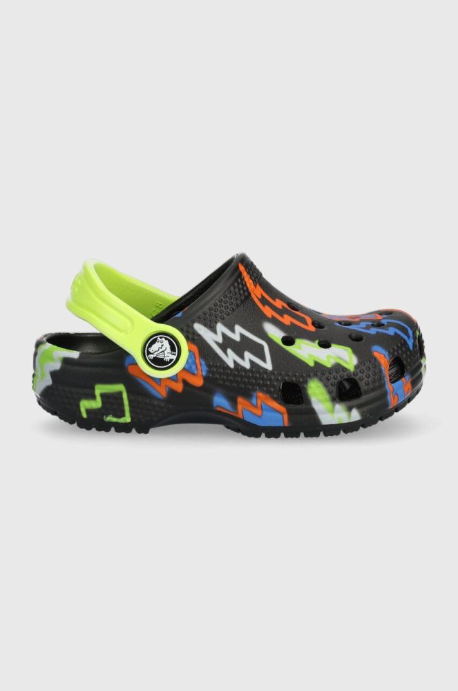 Дитячі шльопанці Crocs CLASSIC LIGHTNING BOLT CLOG колір чорний