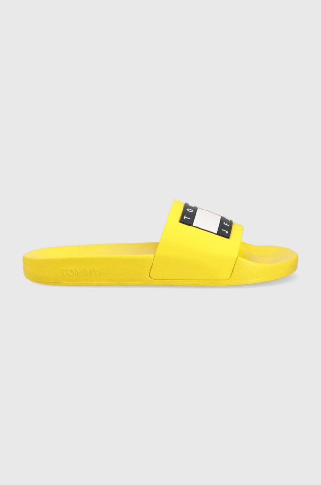 Шльопанці Tommy Jeans POOL SLIDE ESS чоловічі колір жовтий EM0EM01191