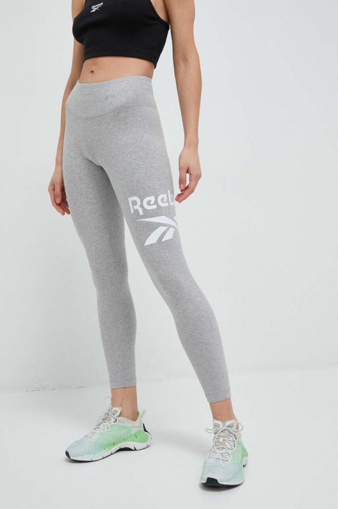 Легінси Reebok жіночі колір сірий візерунок