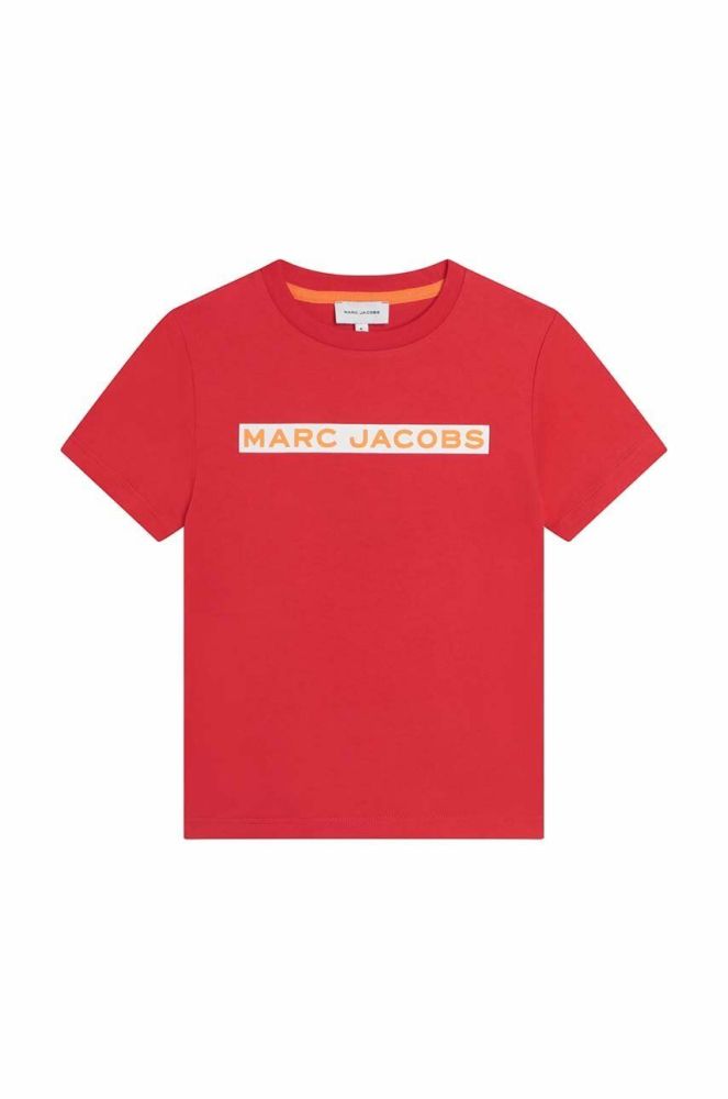 Дитяча бавовняна футболка Marc Jacobs колір червоний з принтом (3054377)