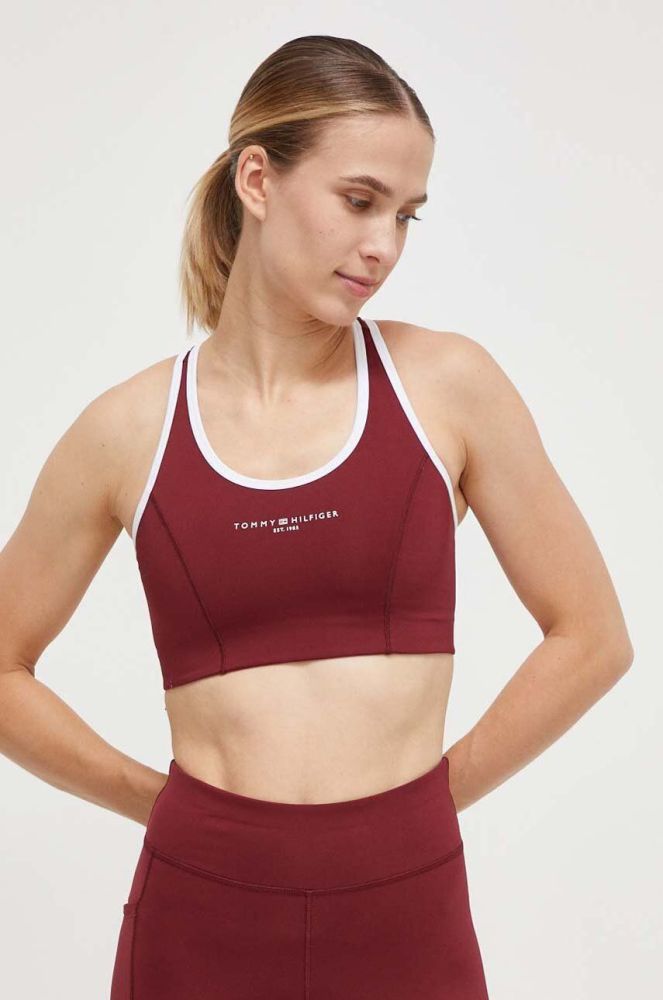 Спортивний бюстгальтер Tommy Hilfiger колір бордовий