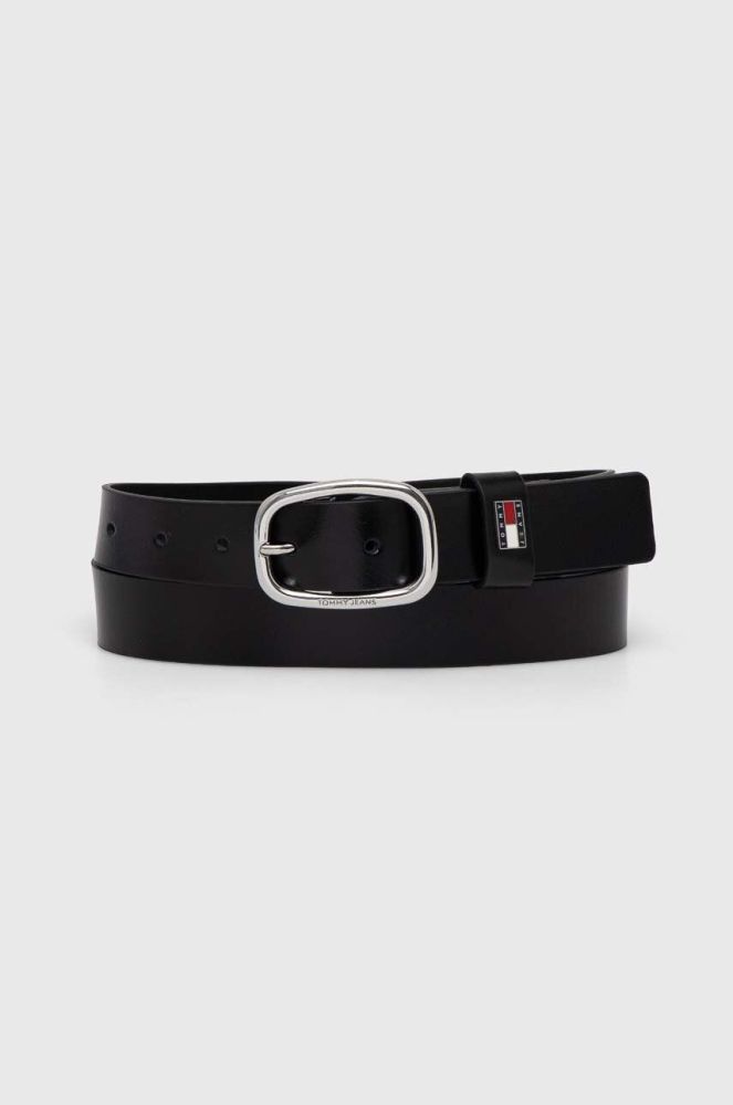 Шкіряний ремінь Tommy Jeans жіночий колір чорний (3681817)