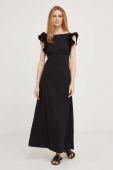Бавовняна сукня Answear Lab колір чорний maxi розкльошена (3380299)